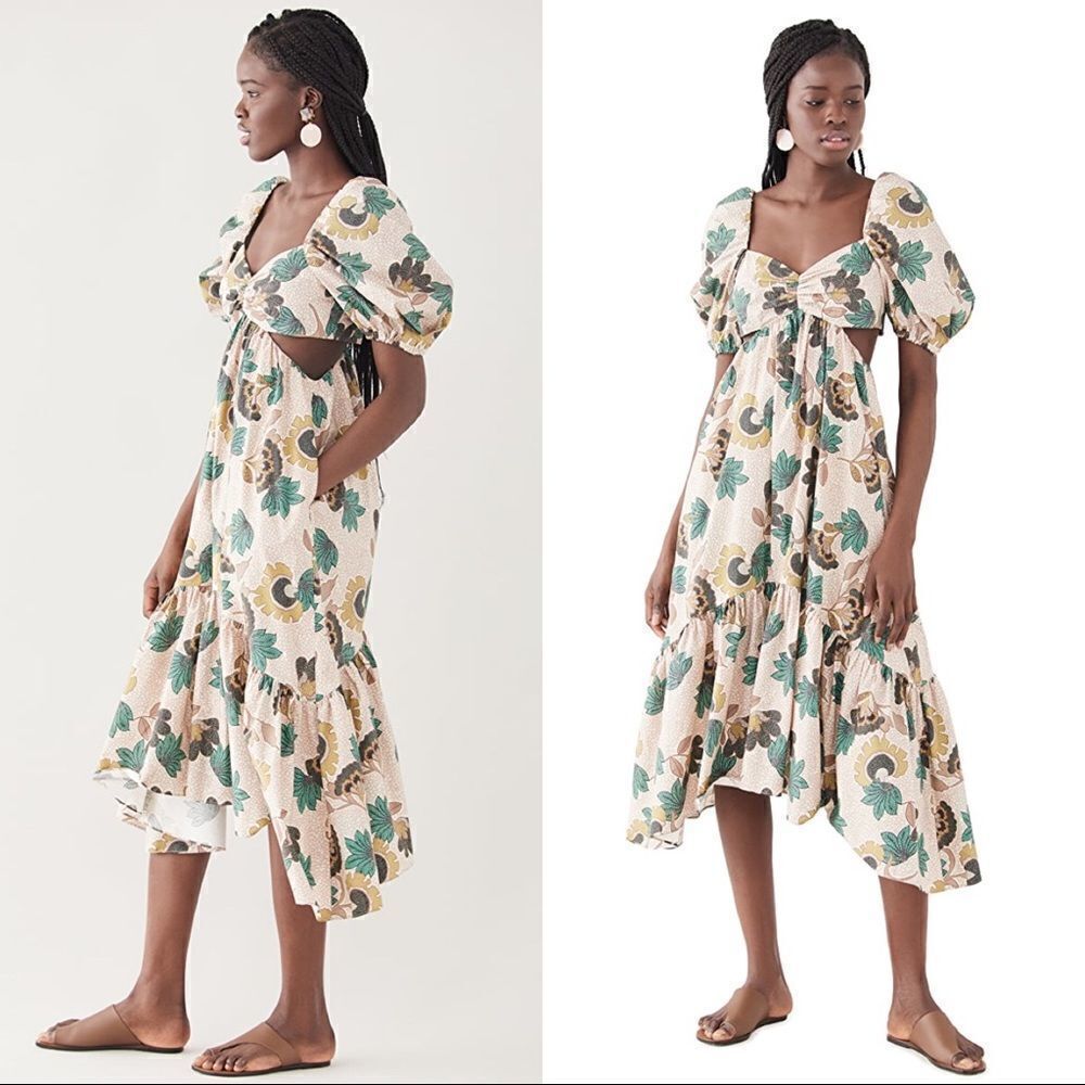 Autumn Adeigbo Womens Midege Dress - Pink Floral Size 14